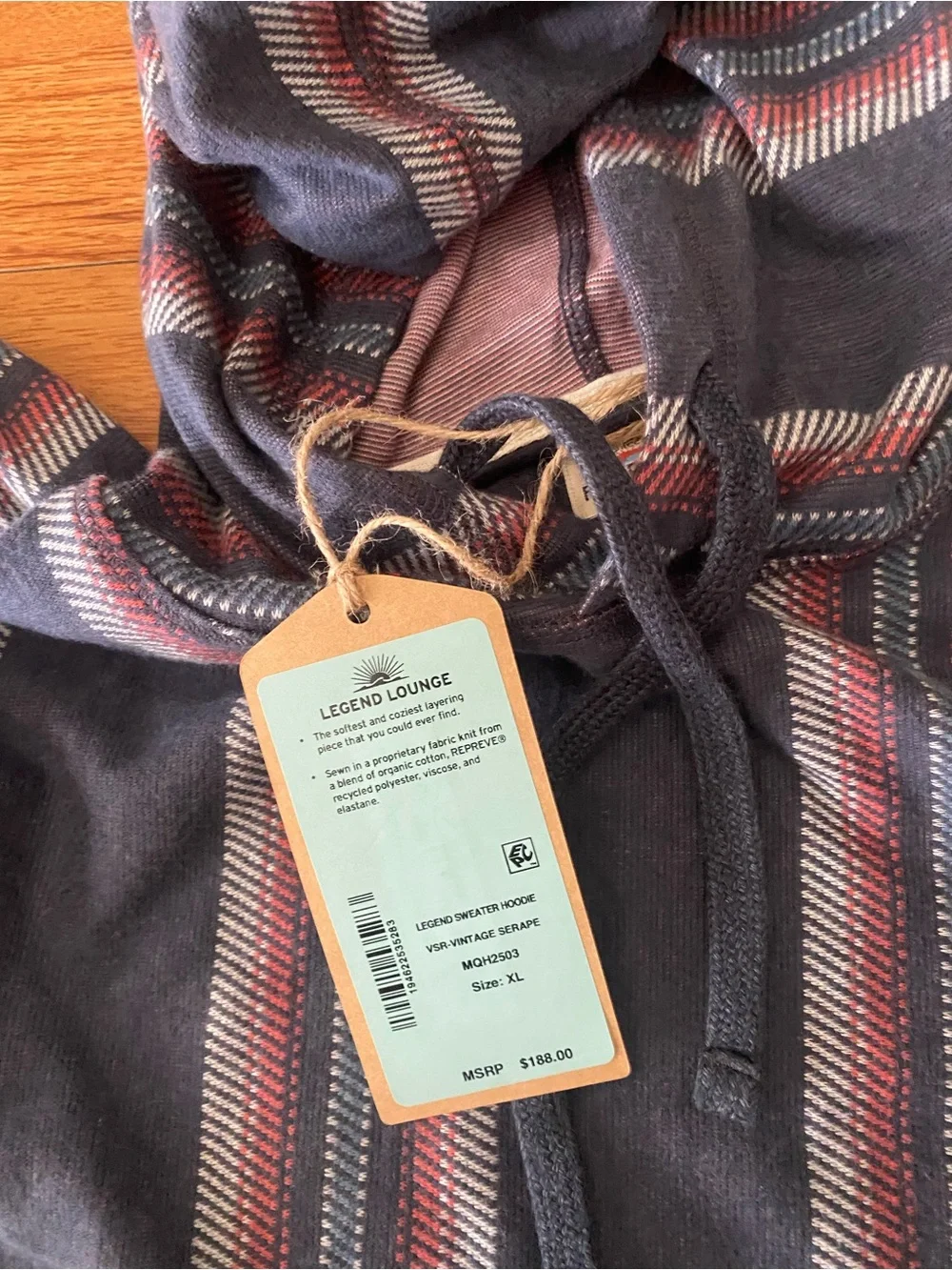 FAHERTY legend sweater hoodie - vintage serape stripe NWT